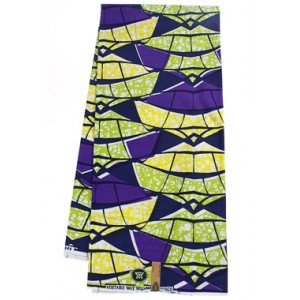 SH765 Purple and Lime Mosaic Pattern Hollandais Vlisco Wax Material